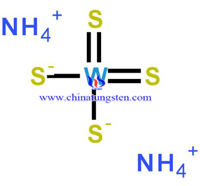 Tetrathiocarbonateタングステン酸アンモニウム式の図